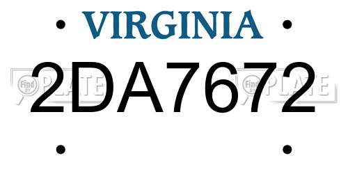 2DA7672 Virginia License Plate