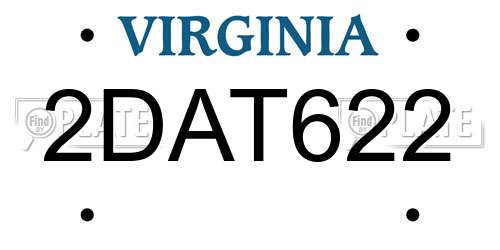 2DAT622 Virginia License Plate