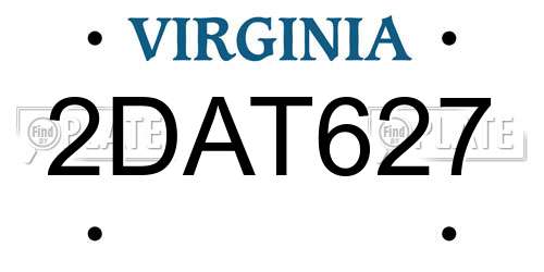 2DAT627 Virginia License Plate
