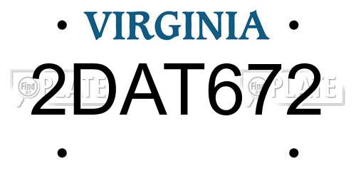2DAT672 Virginia License Plate