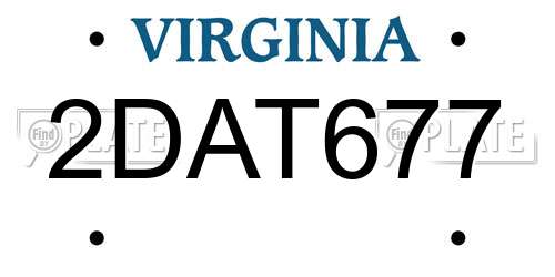 2DAT677 Virginia License Plate