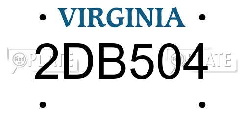 2DB504 Virginia License Plate