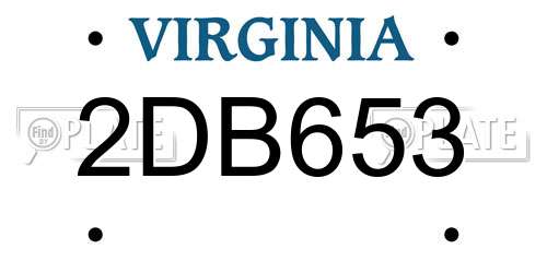 2DB653 Virginia License Plate