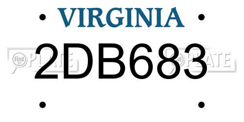 2DB683 Virginia License Plate