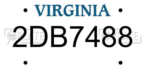 2DB7488 Virginia License Plate