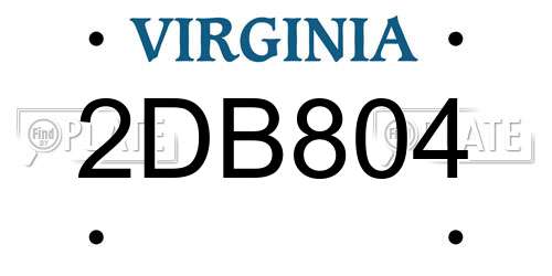 2DB804 Virginia License Plate