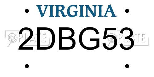 2DBG53 Virginia License Plate