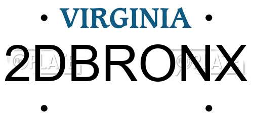 2DBRONX Virginia License Plate
