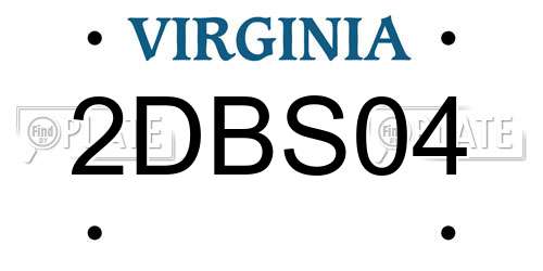 2DBS04 Virginia License Plate