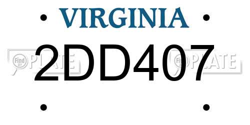 2DD407 Virginia License Plate