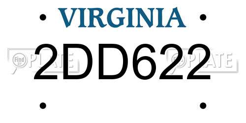 2DD622 Virginia License Plate
