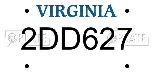 2DD627 Virginia License Plate
