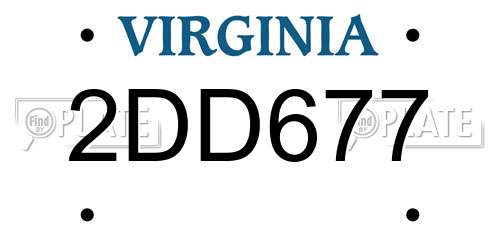 2DD677 Virginia License Plate