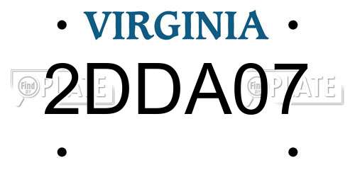 2DDA07 Virginia License Plate