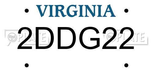 2DDG22 Virginia License Plate