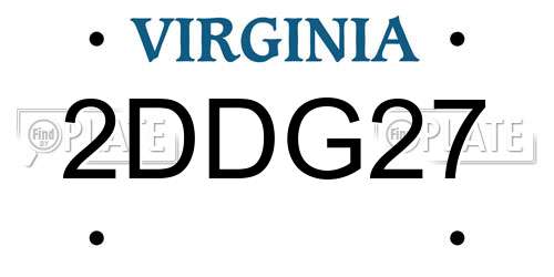 2DDG27 Virginia License Plate