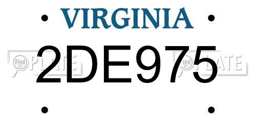 2DE975 Virginia License Plate