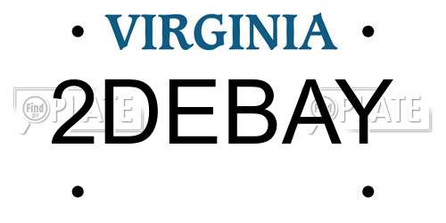 2DEBAY Virginia License Plate