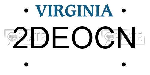 2DEOCN Virginia License Plate