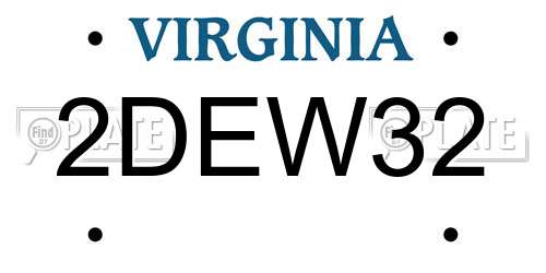 2DEW32 Virginia License Plate
