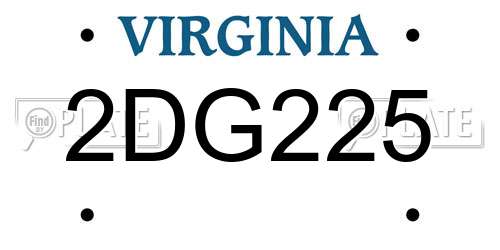 2DG225 Virginia License Plate