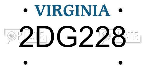 2DG228 Virginia License Plate