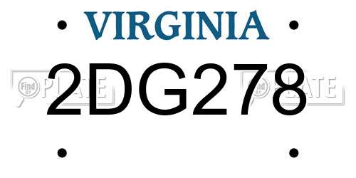 2DG278 Virginia License Plate