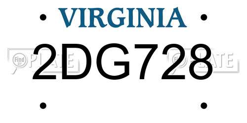 2DG728 Virginia License Plate