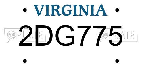 2DG775 Virginia License Plate