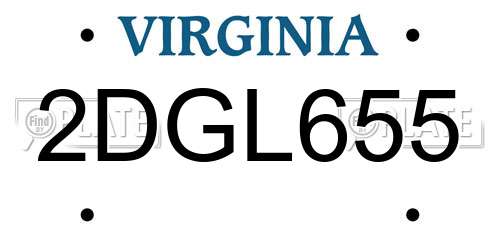 2DGL655 Virginia License Plate