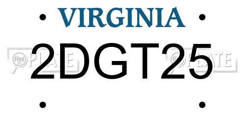 2DGT25 Virginia License Plate