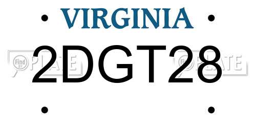 2DGT28 Virginia License Plate
