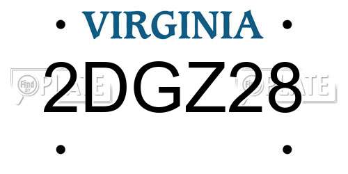 2DGZ28 Virginia License Plate