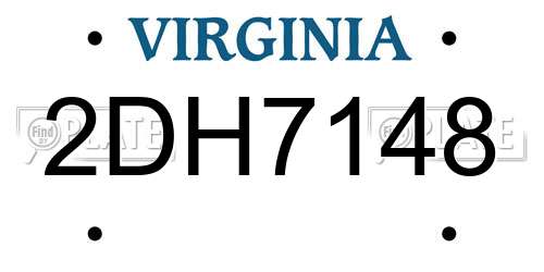 2DH7148 Virginia License Plate