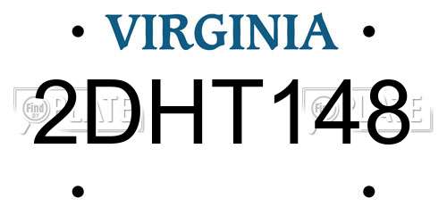 2DHT148 Virginia License Plate