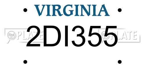 2DI355 Virginia License Plate