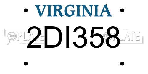 2DI358 Virginia License Plate
