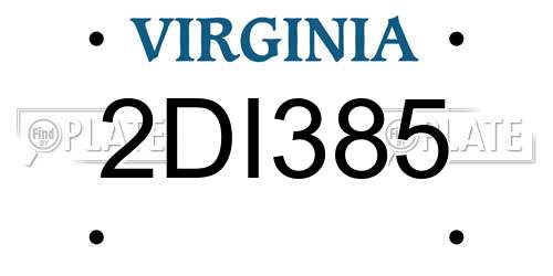 2DI385 Virginia License Plate