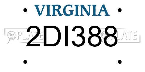 2DI388 Virginia License Plate