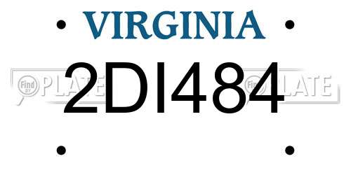 2DI484 Virginia License Plate