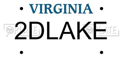 2DLAKE Virginia License Plate
