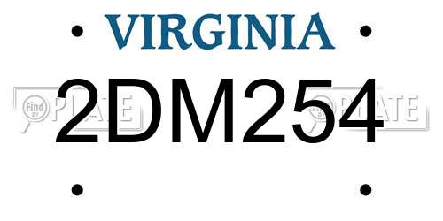 2DM254 Virginia License Plate