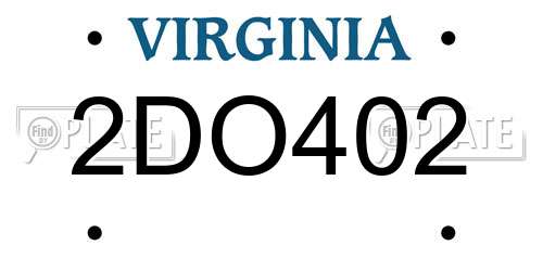 2DO402 Virginia License Plate