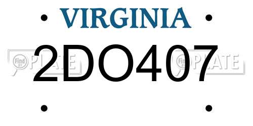 2DO407 Virginia License Plate