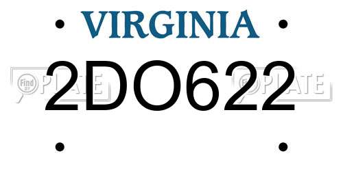2DO622 Virginia License Plate