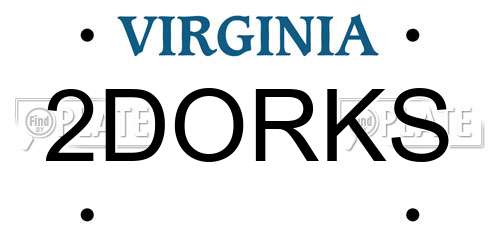 2DORKS Virginia License Plate