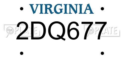 2DQ677 Virginia License Plate