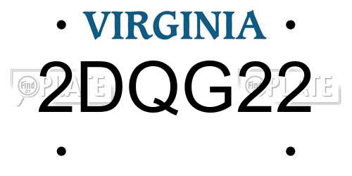 2DQG22 Virginia License Plate