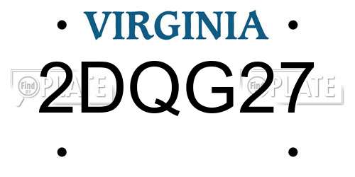 2DQG27 Virginia License Plate