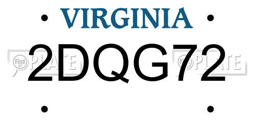 2DQG72 Virginia License Plate